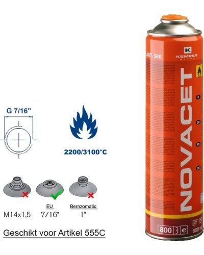 Novacet Gasbus voor Hardsolderen 600ml